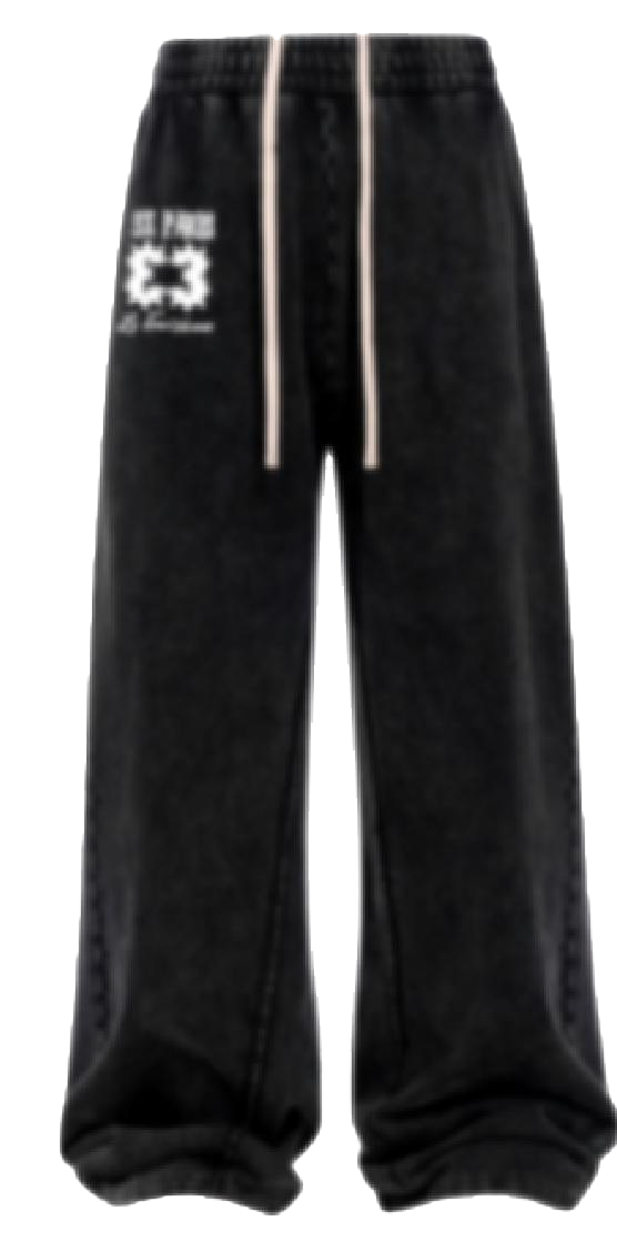 3E Paris Wide Cozy Heavy Sweats - Black