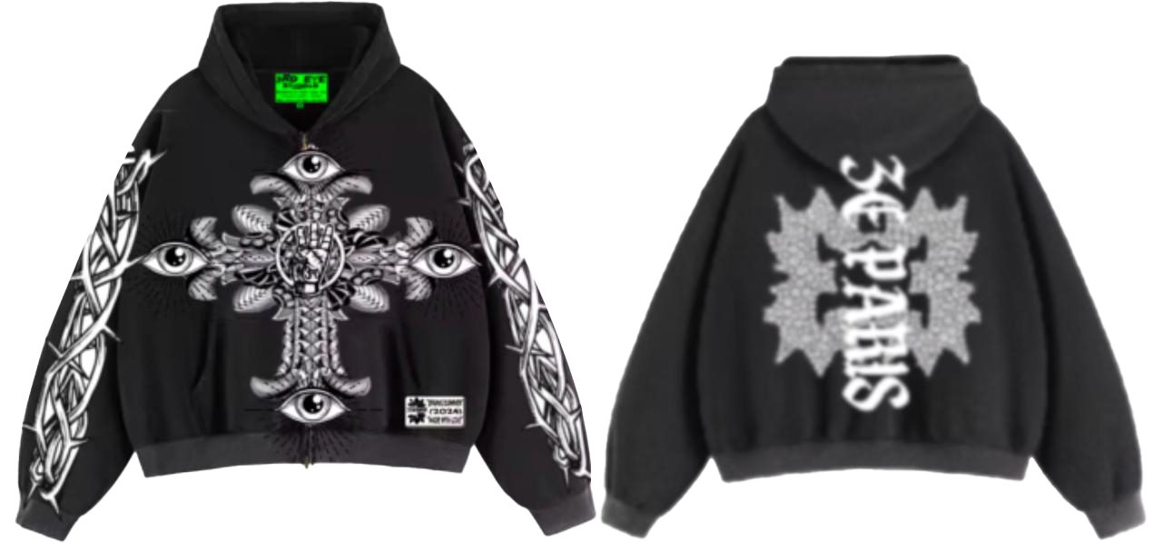 3E Paris Diamond Boxy Zipup